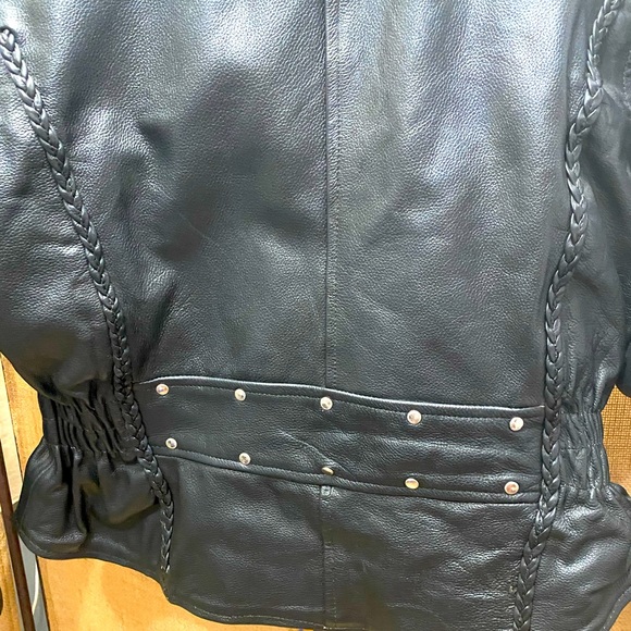 Interstate Leather Women’s Black Motorcycle Jacket XL Thinsulate Zipper Snaps - Picture 2 of 11